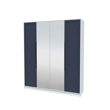 Шкаф распашной Тренд КТ-Ш4 (з) (Белый платинум ЛДСП/ Дуб королевский ЛМДФ) Ш1800 В2128 Г547